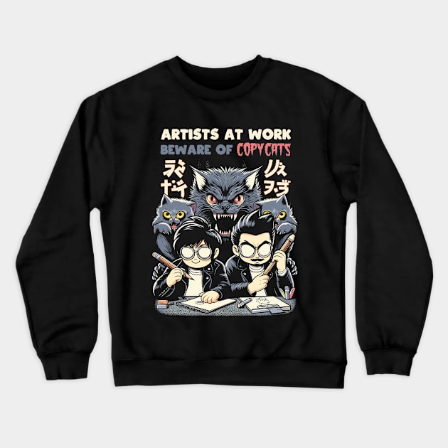 Artists at work, Beware of COPYCATS Crewneck Sweatshirt by Lima's